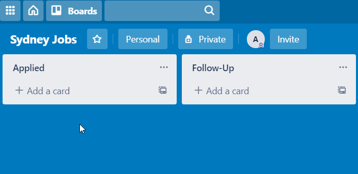 Add job card in Trello