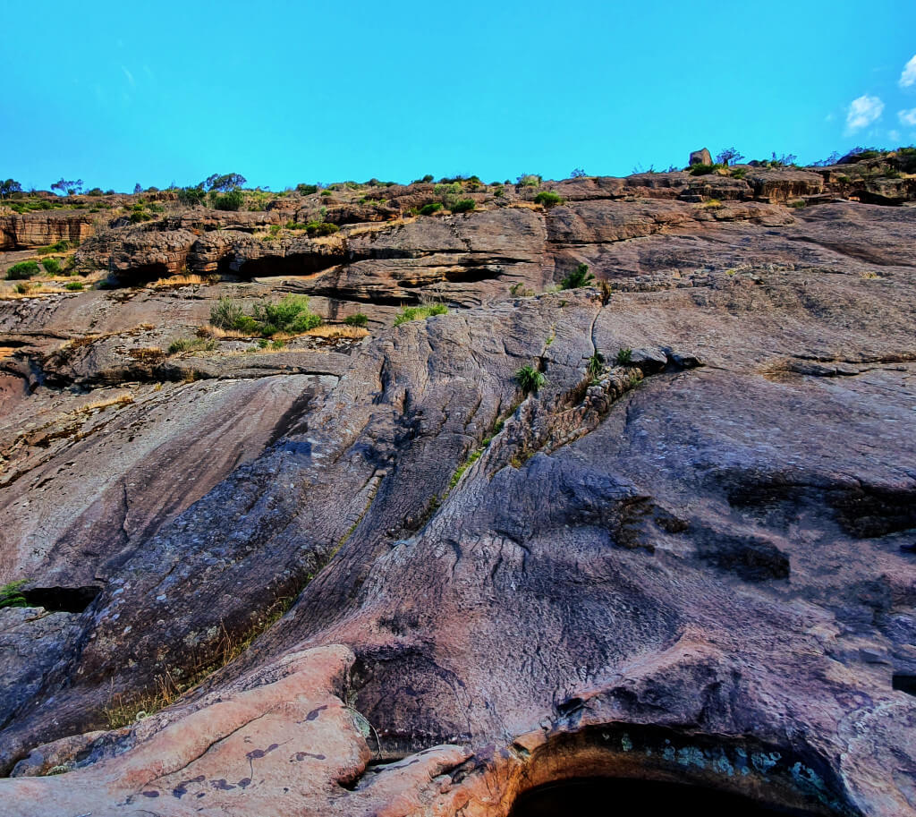 rock wall at the Venus Baths